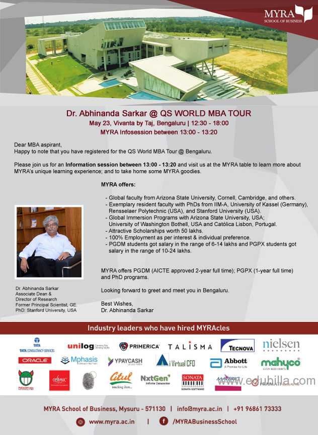 "Information Session" "QS MBA Tour 23 May Bangalore"