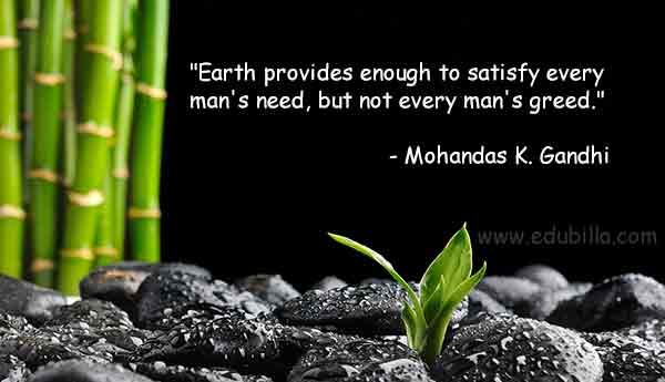 Earth provides enough to satisfy every man's need, but not every man's greed.